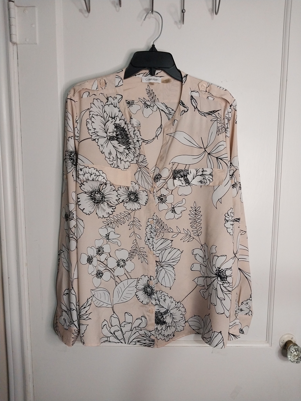 Kalvin Klein Women's Top Blouse Formal Long Sleeves Button Up Sz.XL